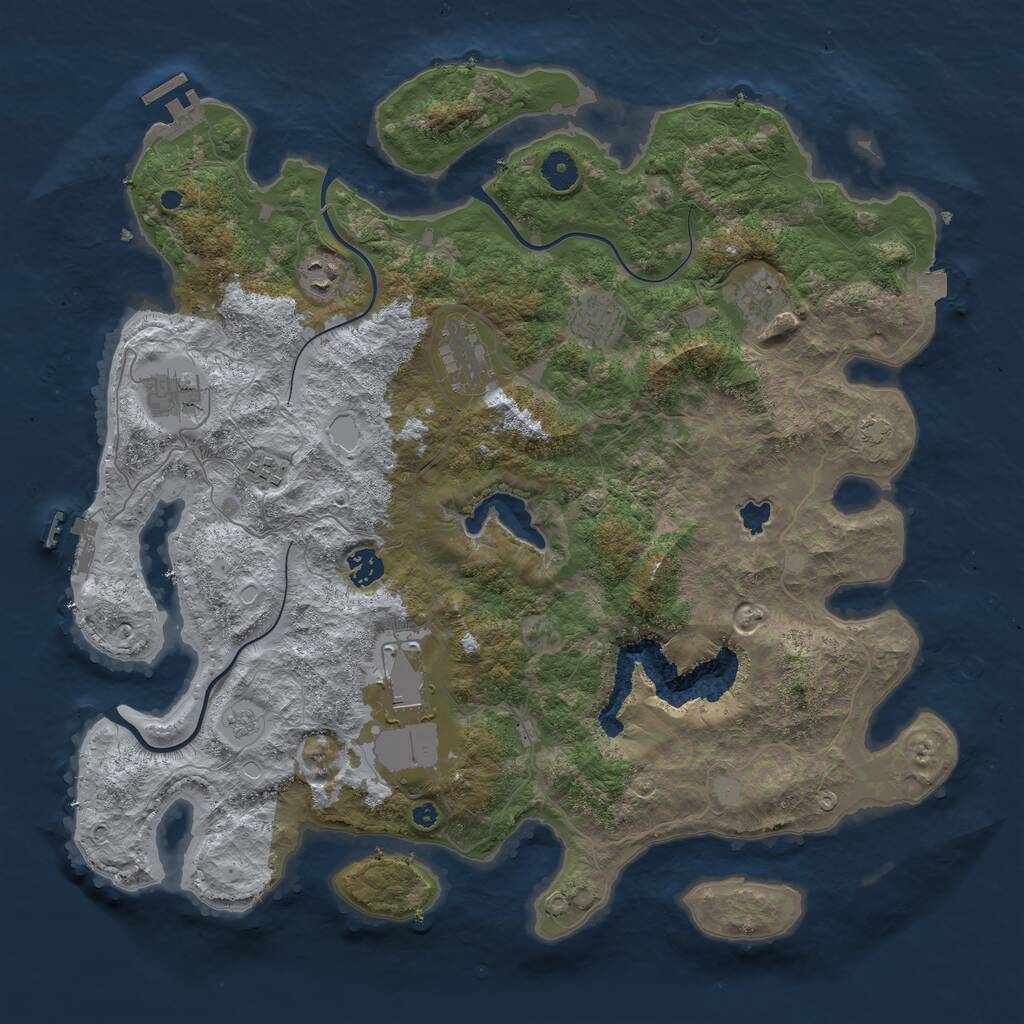 Rust Map: Procedural Map, Size: 4200, Seed: 19697, 13 Monuments