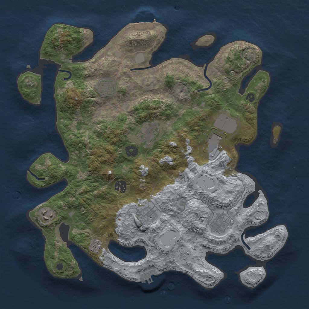 Rust Map: Procedural Map, Size: 3700, Seed: 1337666777, 16 Monuments