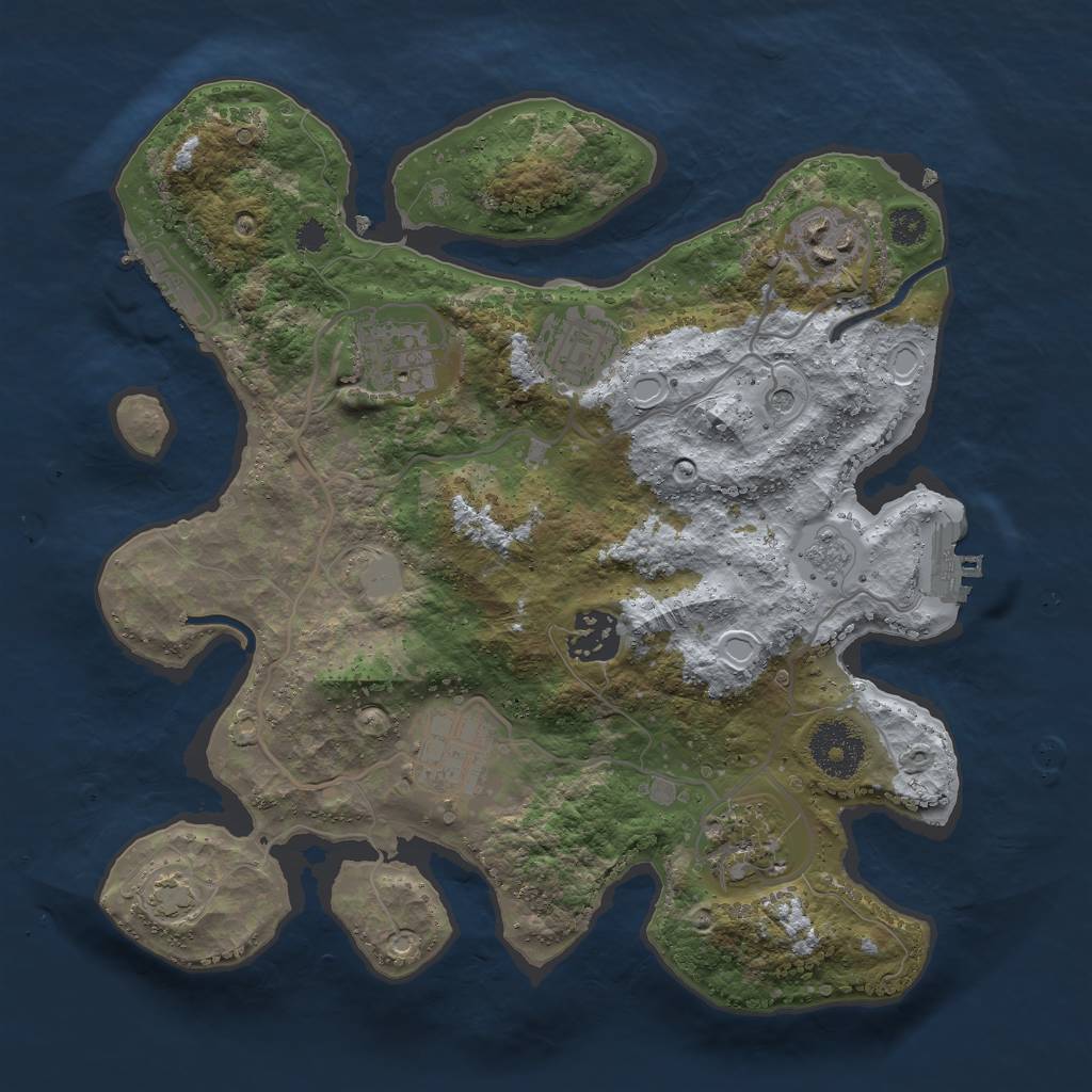Rust Map: Procedural Map, Size: 3000, Seed: 557463, 14 Monuments