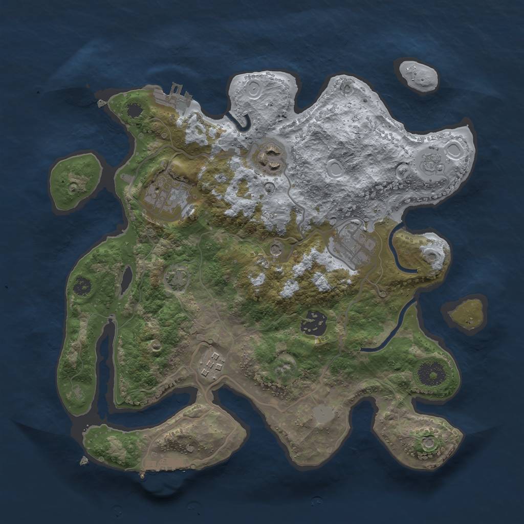 Rust Map: Procedural Map, Size: 3000, Seed: 6251398, 13 Monuments