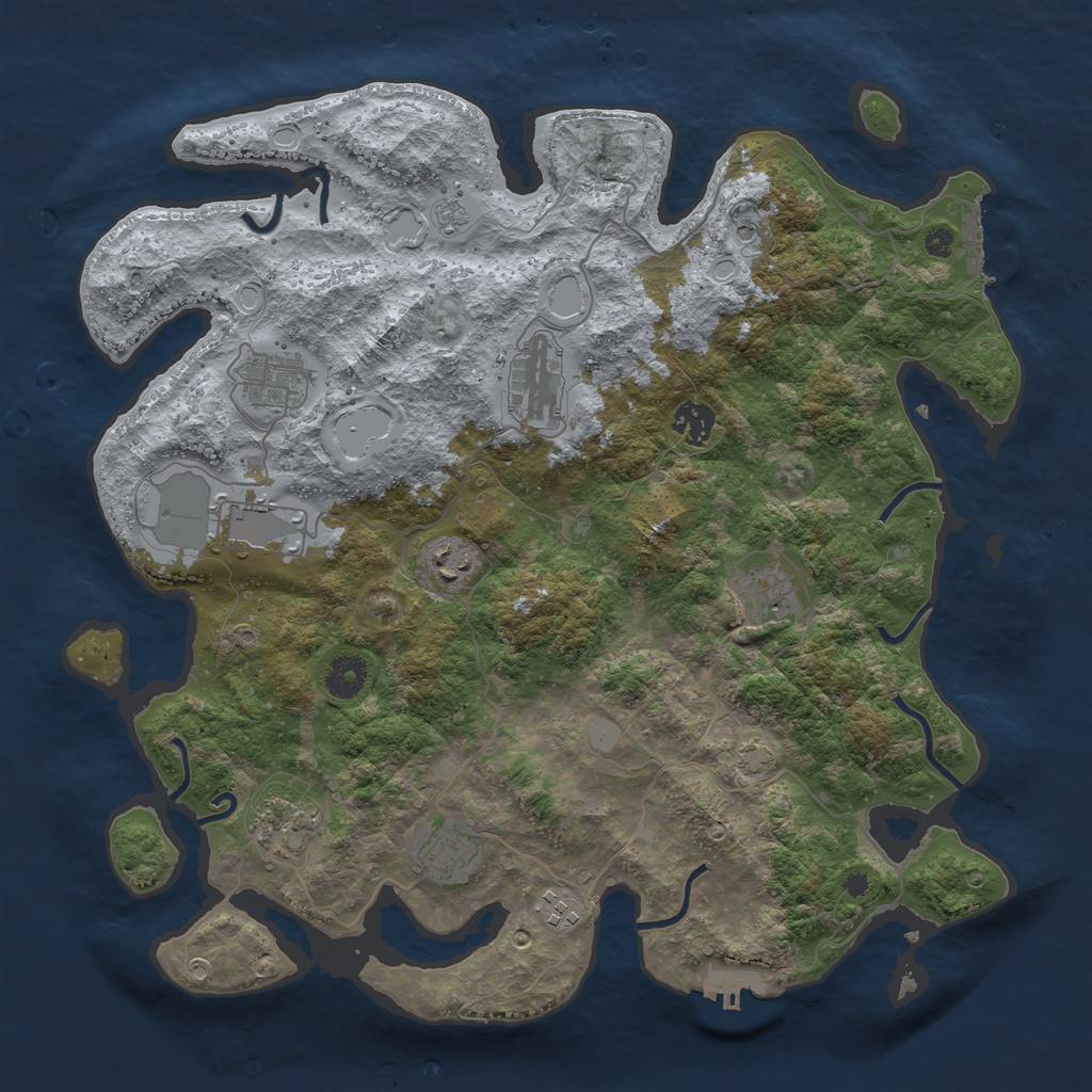 Rust Map: Procedural Map, Size: 3850, Seed: 94824657, 17 Monuments