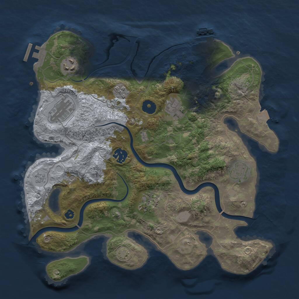 Rust Map: Procedural Map, Size: 3250, Seed: 835477427, 13 Monuments