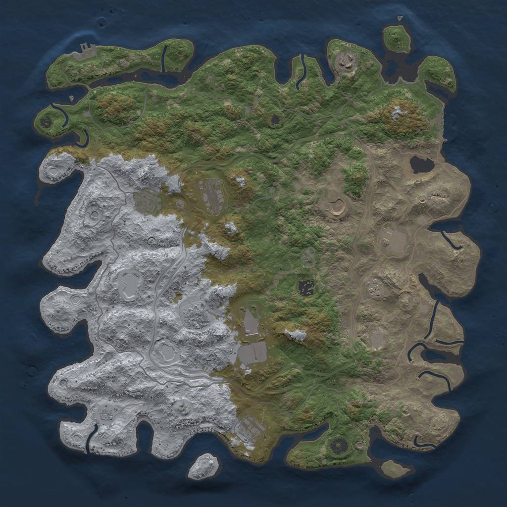 Rust Map: Procedural Map, Size: 4554, Seed: 35936132, 18 Monuments