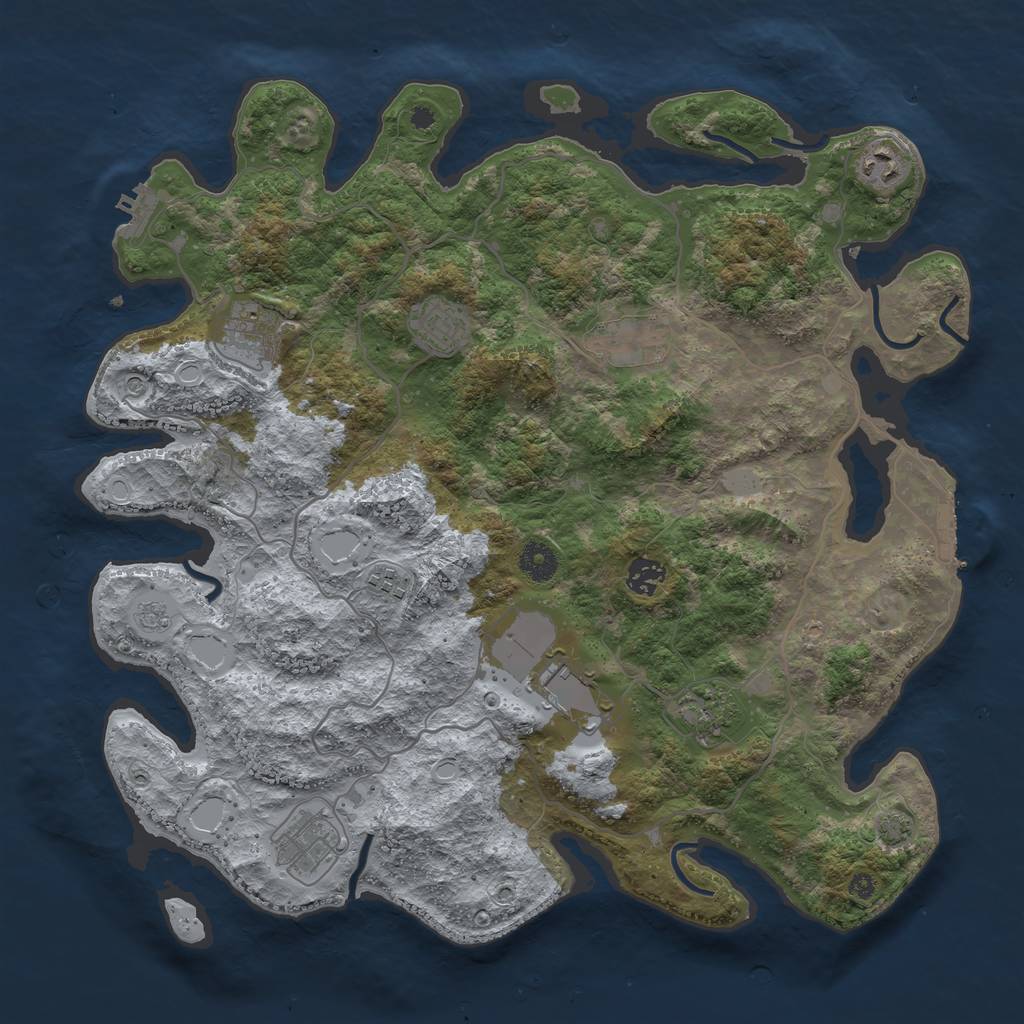 Rust Map: Procedural Map, Size: 4000, Seed: 314560, 17 Monuments