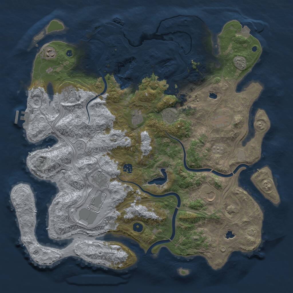 Rust Map: Procedural Map, Size: 4500, Seed: 163052271, 16 Monuments