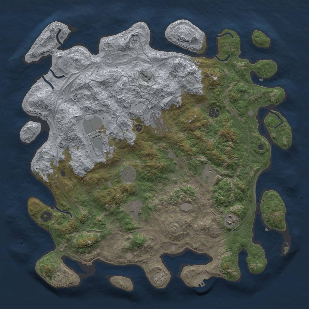 Rust Map: Procedural Map, Size: 4300, Seed: 95729029, 15 Monuments