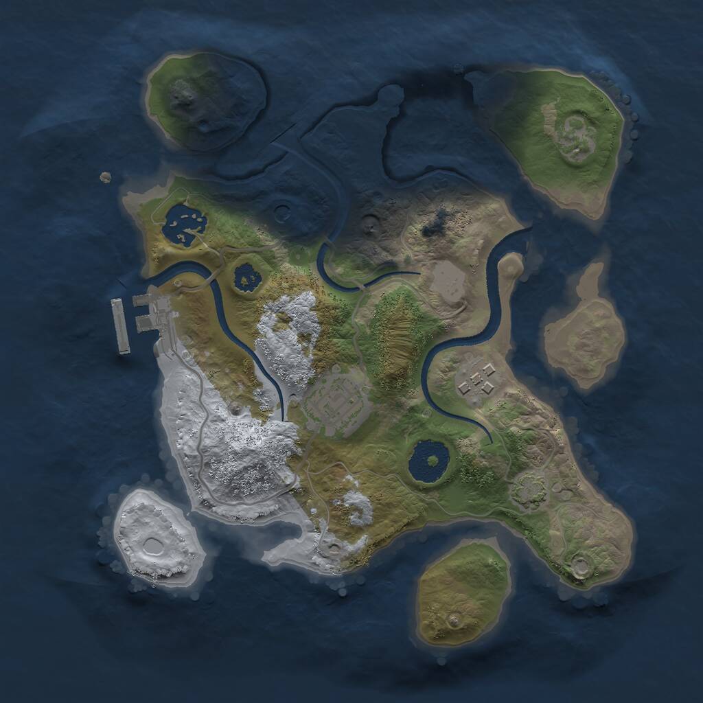 Rust Map: Procedural Map, Size: 2550, Seed: 475495169, 7 Monuments