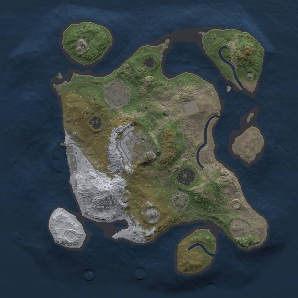 Rust Map: Procedural Map, Size: 2550, Seed: 475495169, 7 Monuments