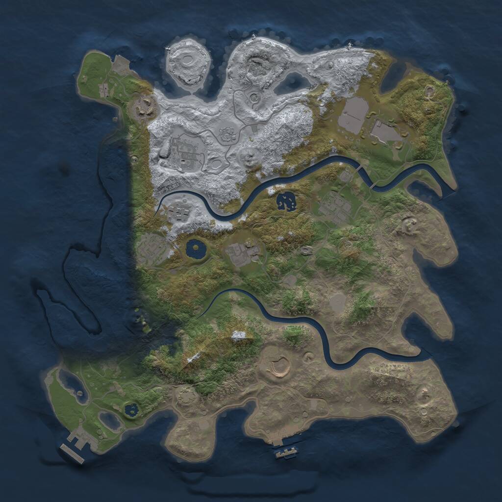 Rust Map: Procedural Map, Size: 3700, Seed: 312187903, 15 Monuments