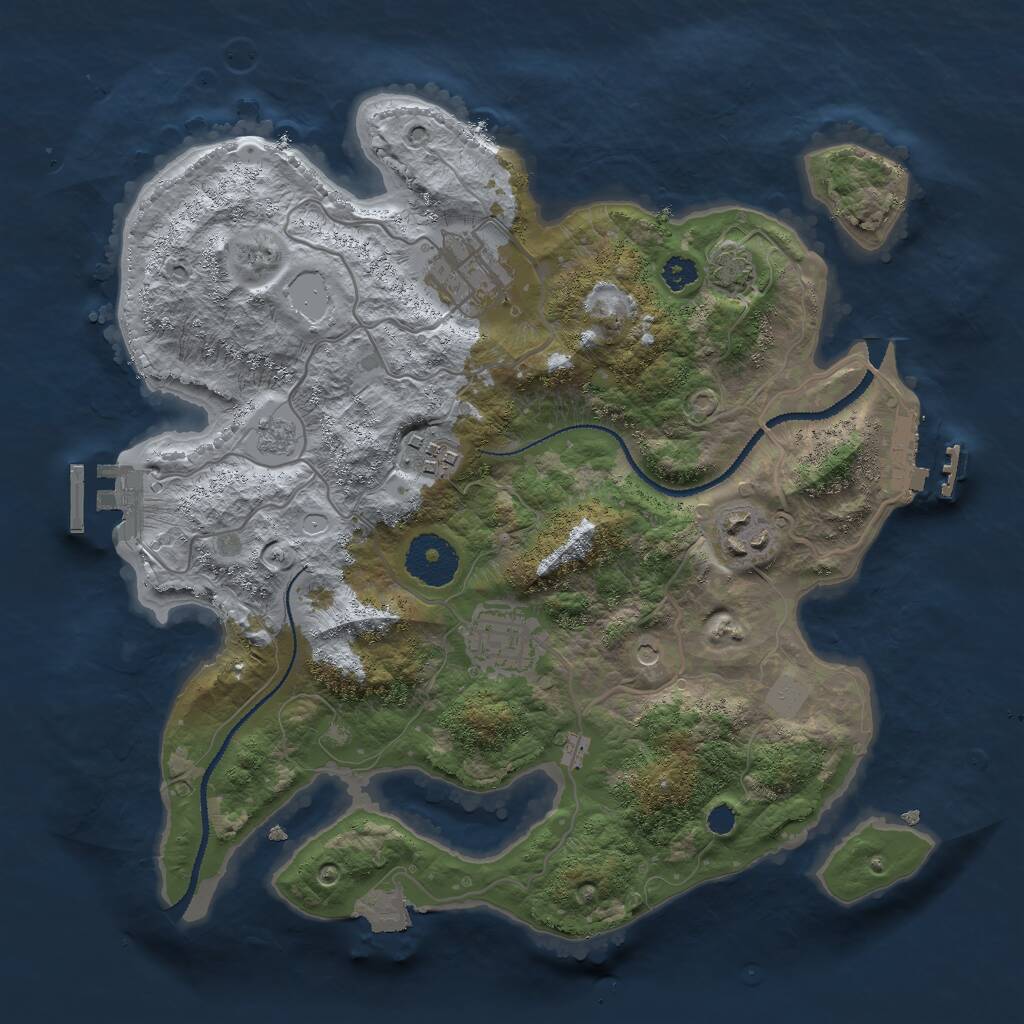 Rust Map: Procedural Map, Size: 3000, Seed: 6510, 10 Monuments