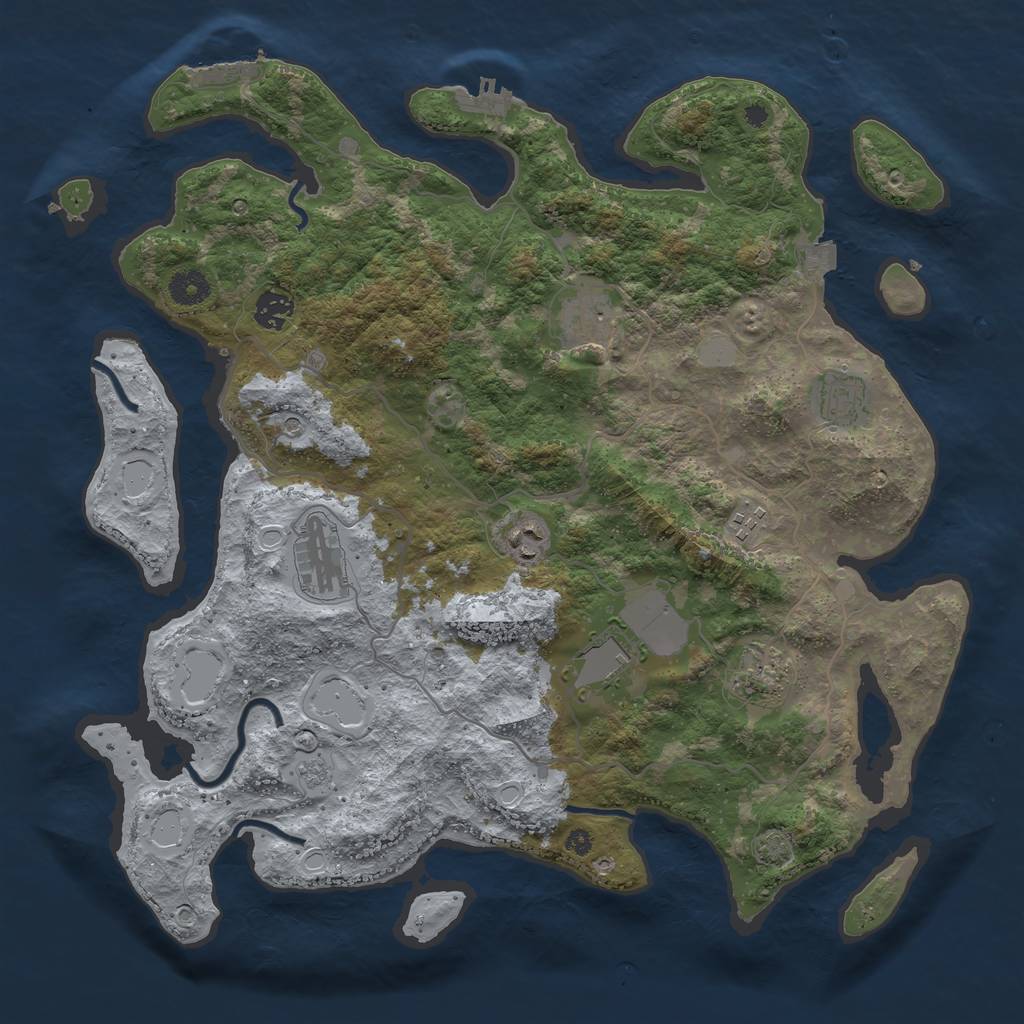 Rust Map: Procedural Map, Size: 4000, Seed: 4237578, 16 Monuments