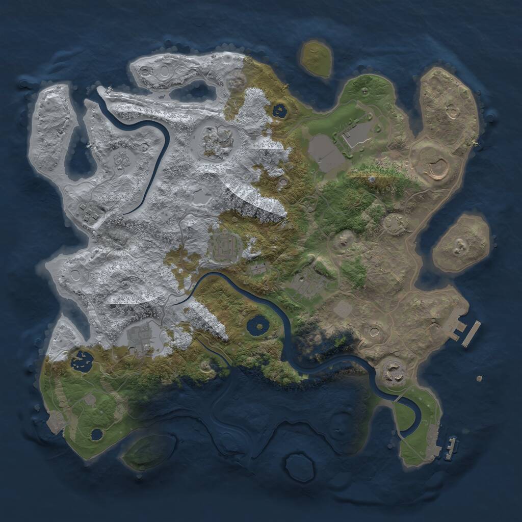 Rust Map: Procedural Map, Size: 3650, Seed: 74519705, 15 Monuments