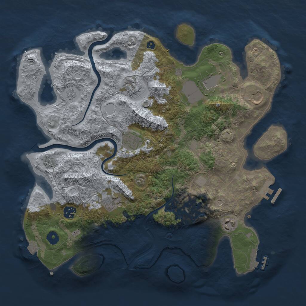 Rust Map: Procedural Map, Size: 3650, Seed: 74519705, 15 Monuments