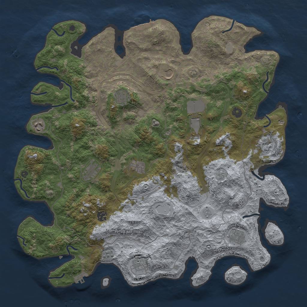 Rust Map: Procedural Map, Size: 4500, Seed: 849086701, 19 Monuments