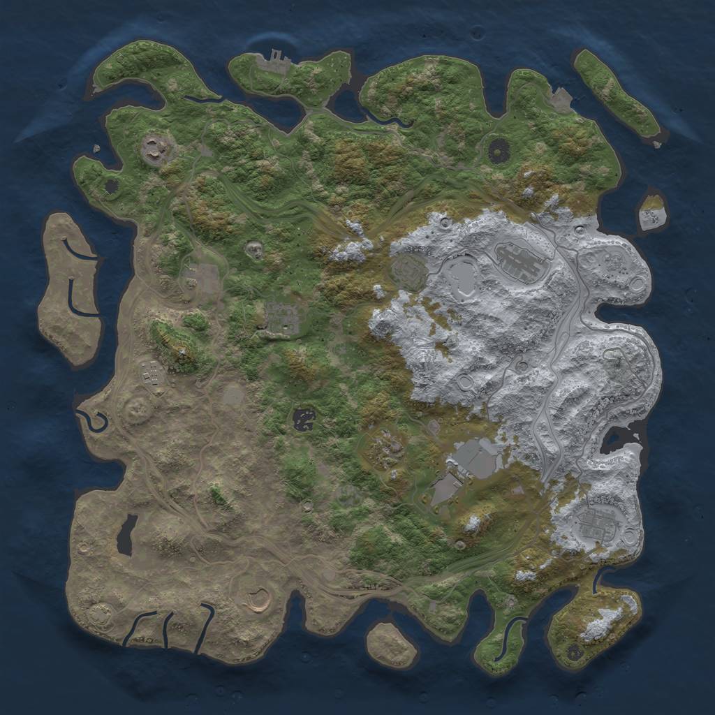 Rust Map: Procedural Map, Size: 4500, Seed: 432274864, 18 Monuments