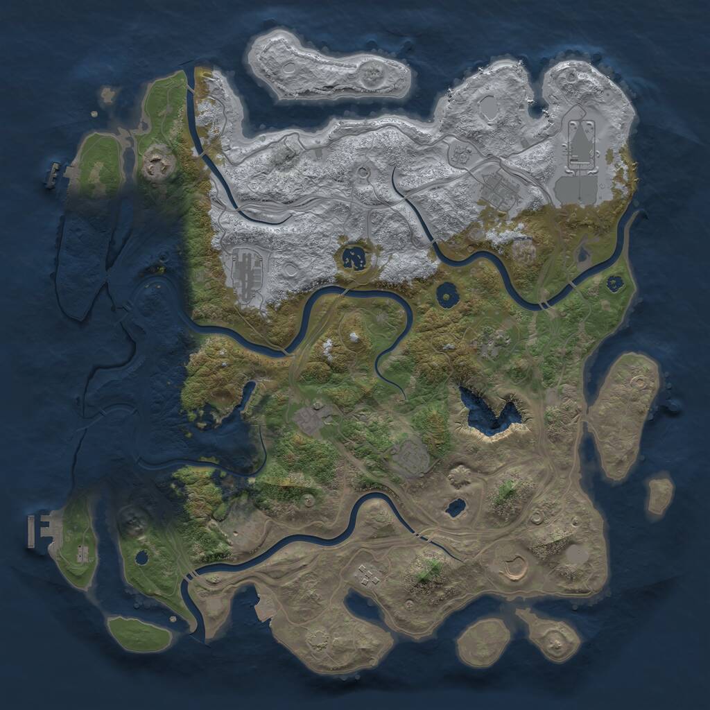 Rust Map: Procedural Map, Size: 4400, Seed: 49550049, 17 Monuments