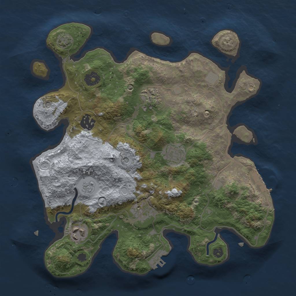 Rust Map: Procedural Map, Size: 3000, Seed: 1652970, 13 Monuments
