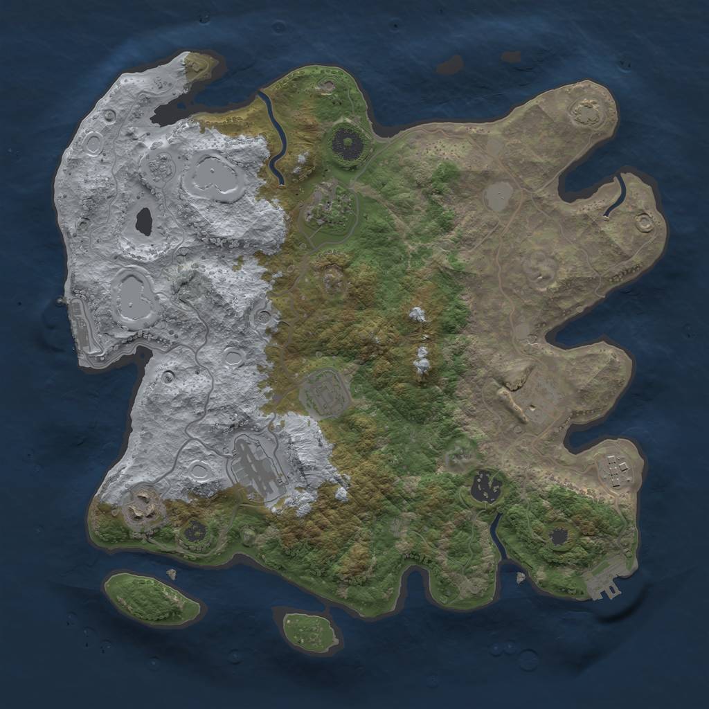 Rust Map: Procedural Map, Size: 3400, Seed: 71624590, 15 Monuments
