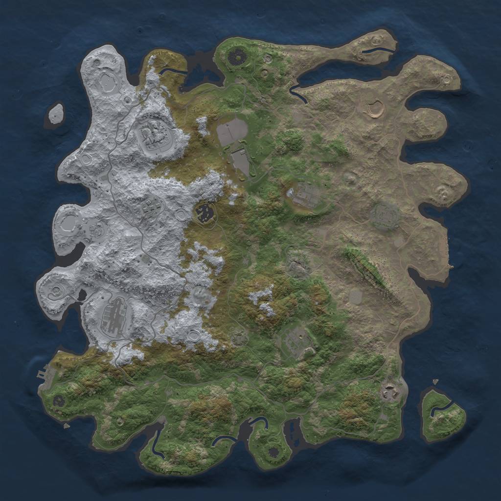 Rust Map: Procedural Map, Size: 4242, Seed: 1066, 18 Monuments