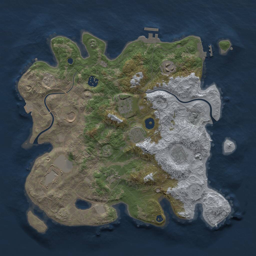 Rust Map: Procedural Map, Size: 3650, Seed: 81432361, 15 Monuments
