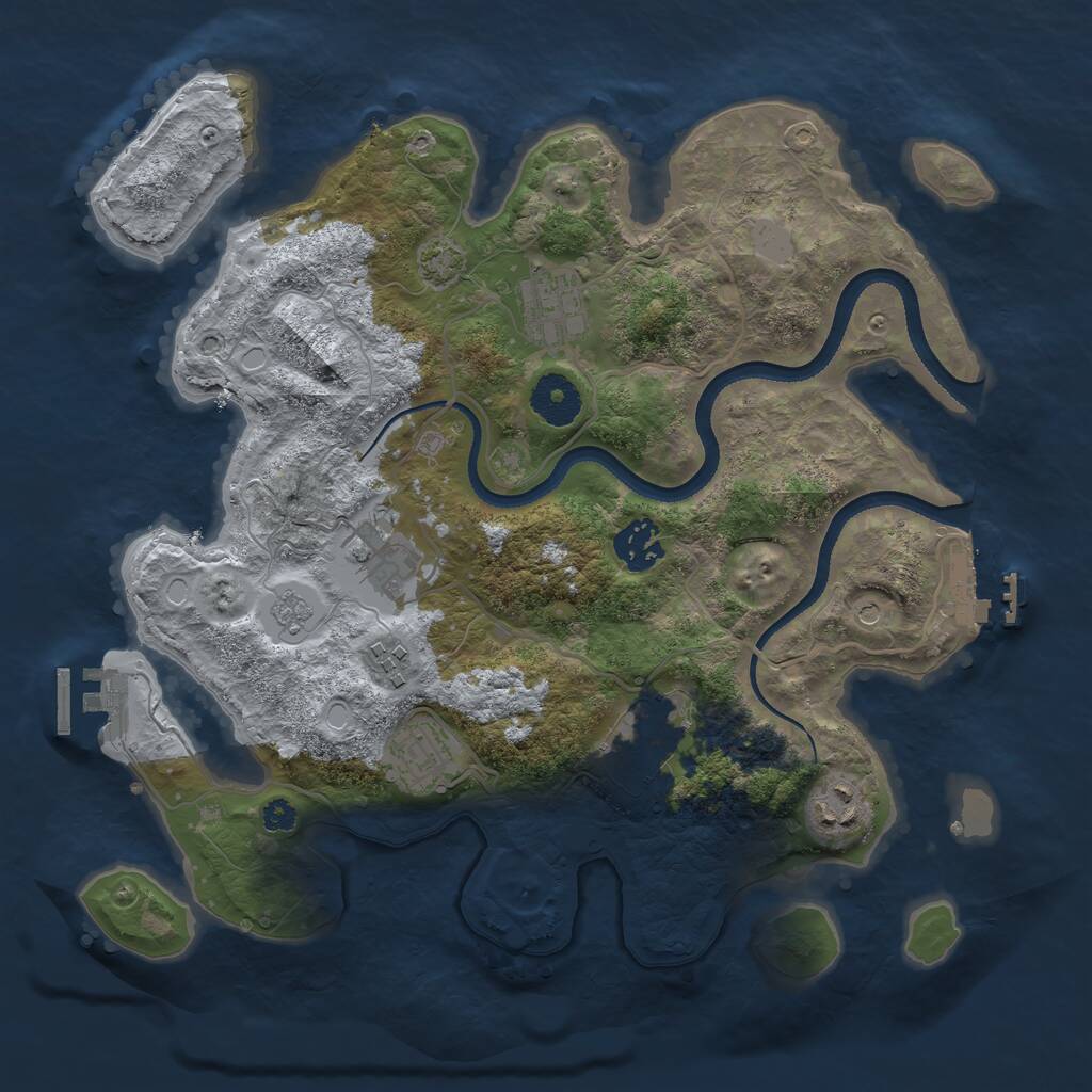 Rust Map: Procedural Map, Size: 3300, Seed: 1516529888, 13 Monuments