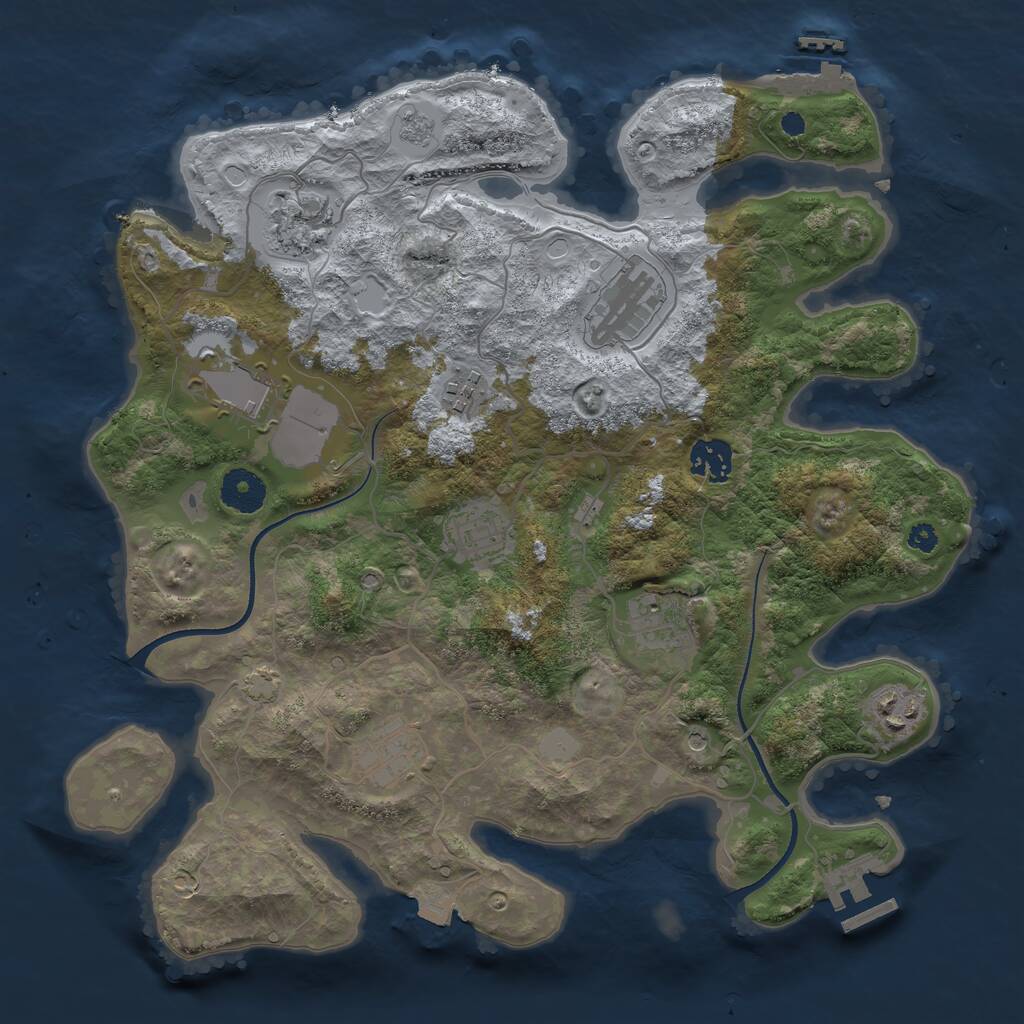 Rust Map: Procedural Map, Size: 3500, Seed: 57352957, 15 Monuments