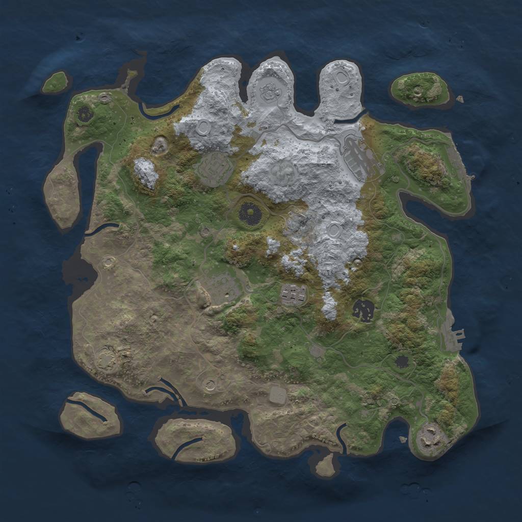 Rust Map: Procedural Map, Size: 3450, Seed: 99216828, 14 Monuments