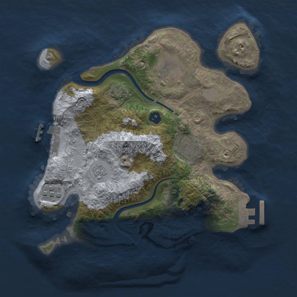 Rust Map: Procedural Map, Size: 2500, Seed: 1416775930, 8 Monuments