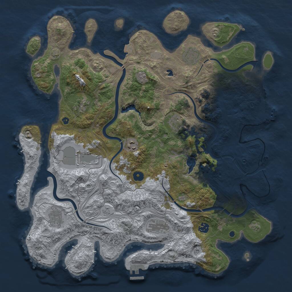 Rust Map: Procedural Map, Size: 4250, Seed: 96006516, 15 Monuments