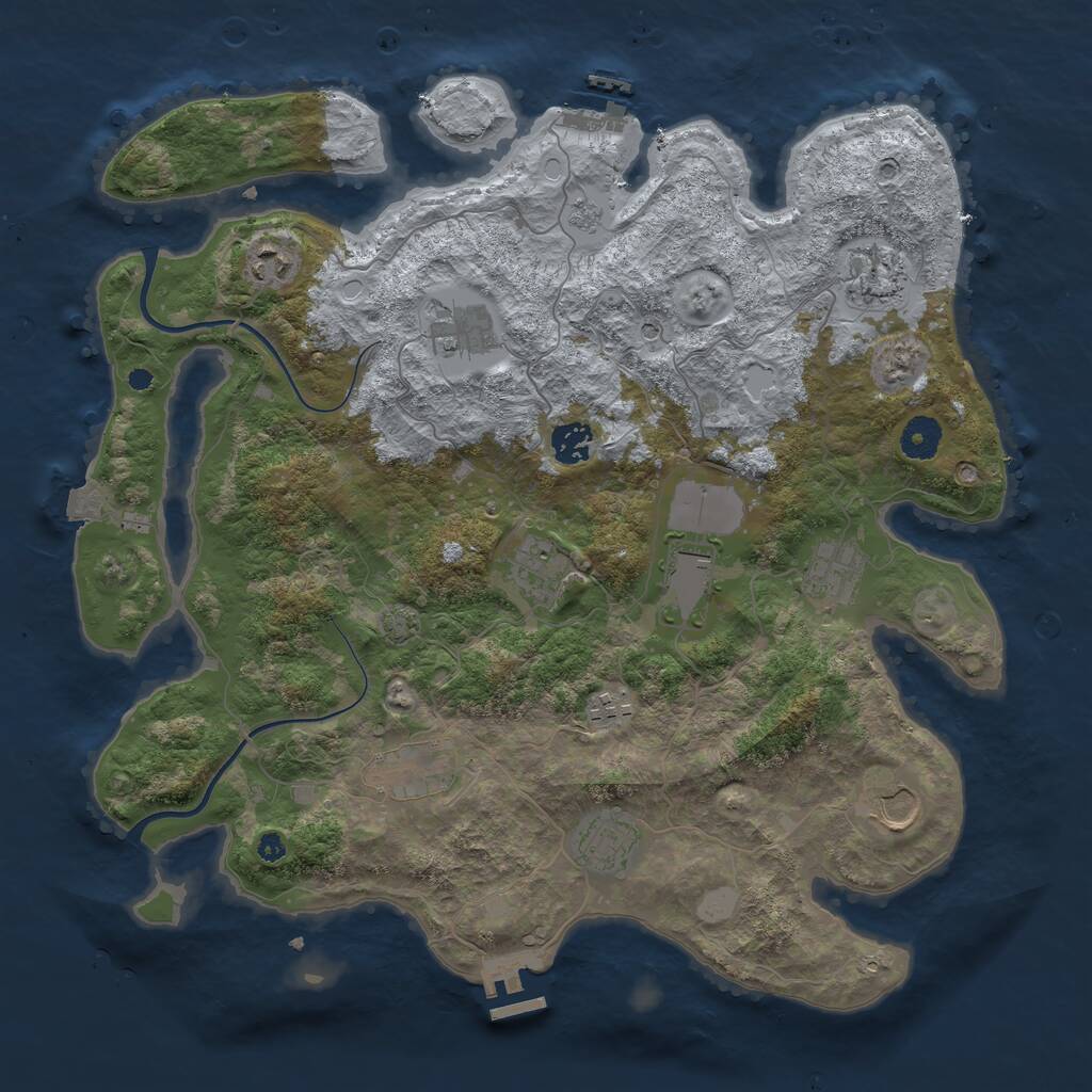 Rust Map: Procedural Map, Size: 3900, Seed: 45247462, 17 Monuments