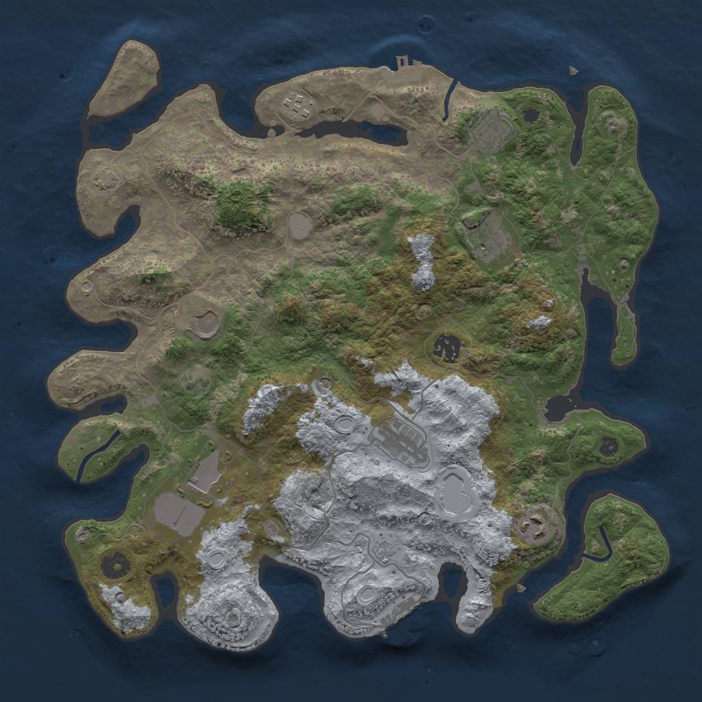 Rust Map: Procedural Map, Size: 3750, Seed: 1646925881, 16 Monuments