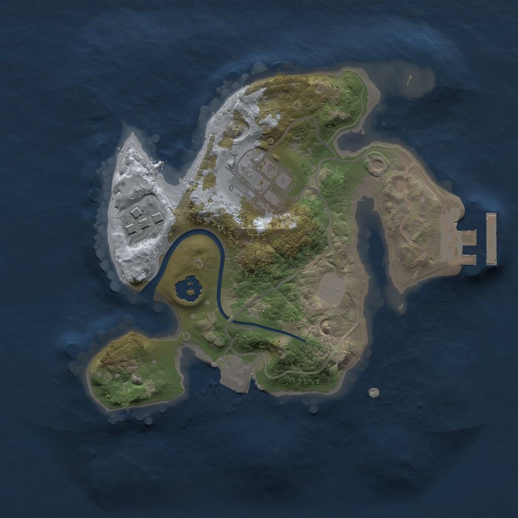 Rust Map: Procedural Map, Size: 2000, Seed: 1183458851, 4 Monuments