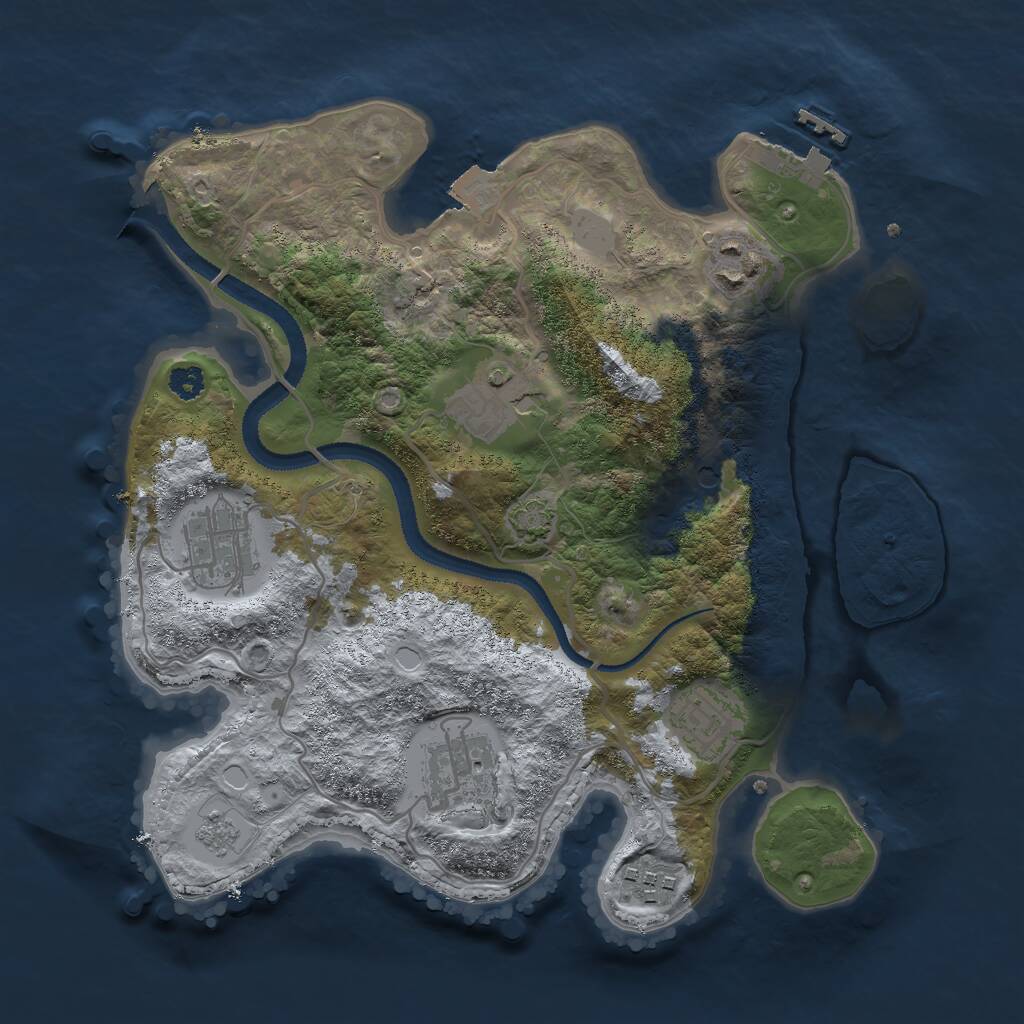 Rust Map: Procedural Map, Size: 2950, Seed: 166589, 11 Monuments