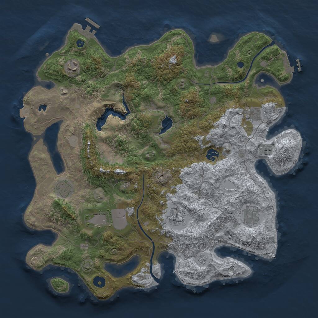 Rust Map: Procedural Map, Size: 4000, Seed: 331977162, 14 Monuments