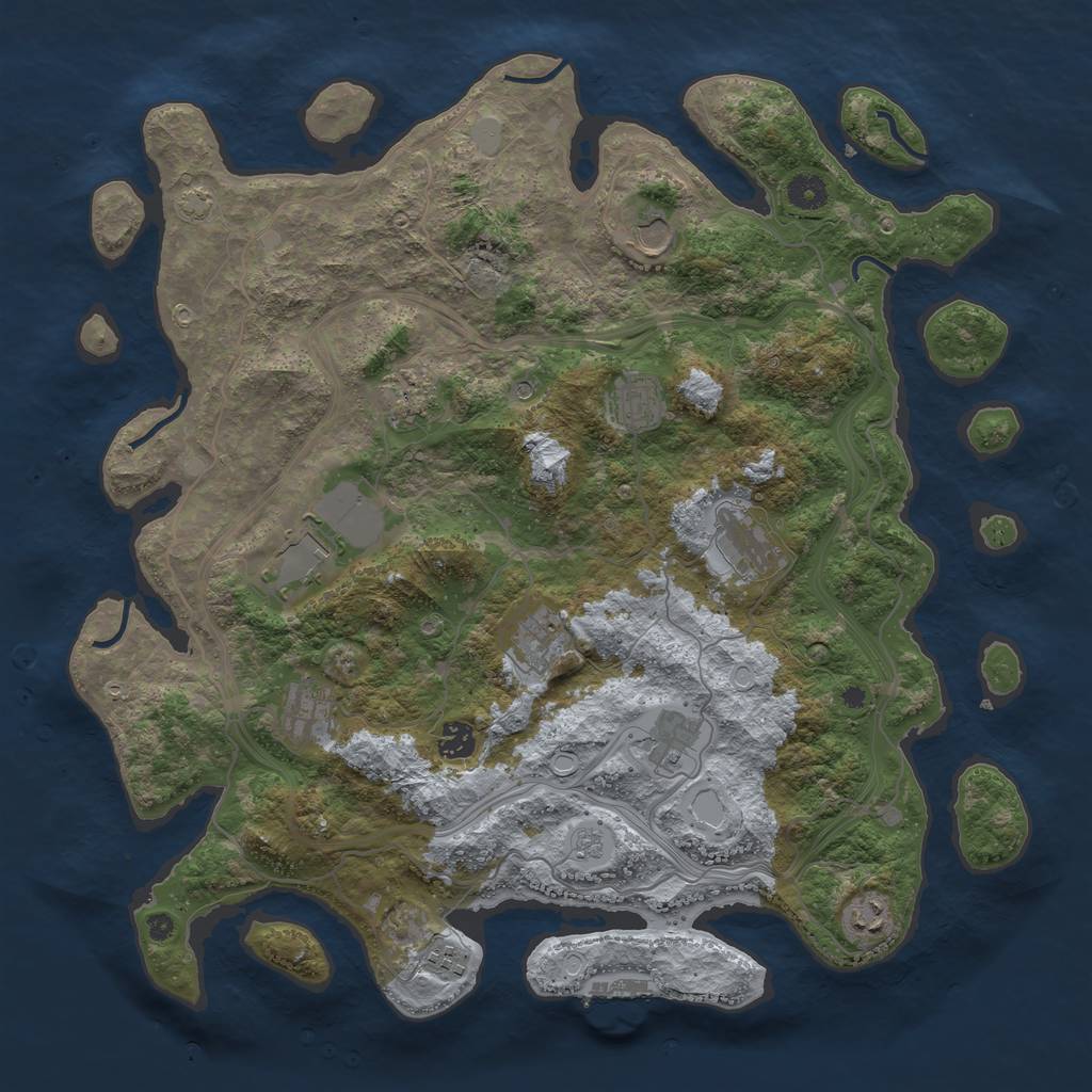 Rust Map: Procedural Map, Size: 4250, Seed: 450158556, 18 Monuments