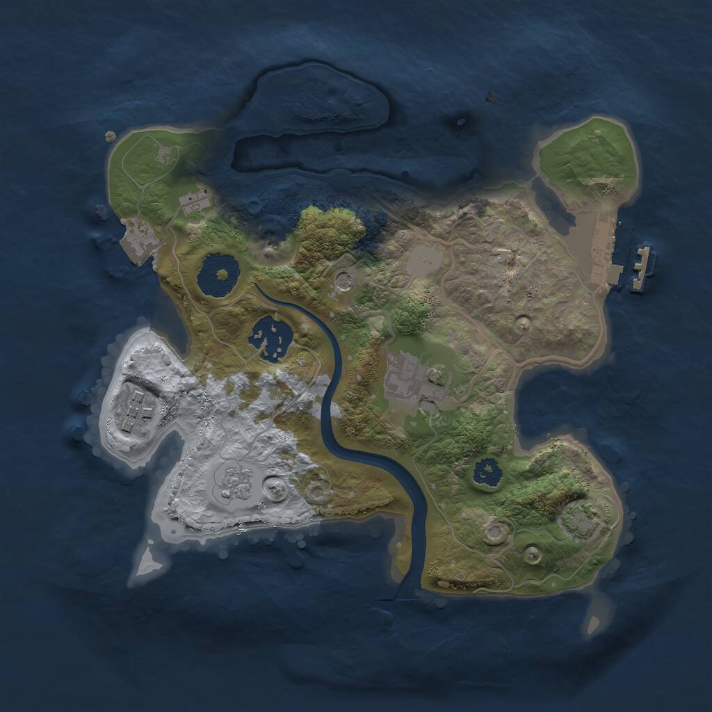 Rust Map: Procedural Map, Size: 2500, Seed: 403864112, 8 Monuments