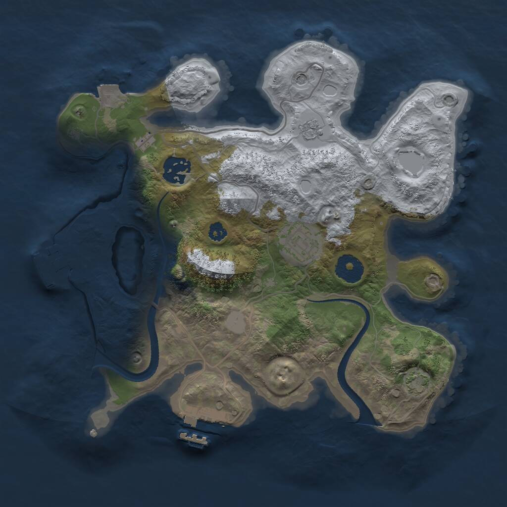 Rust Map: Procedural Map, Size: 2750, Seed: 1627996775, 8 Monuments