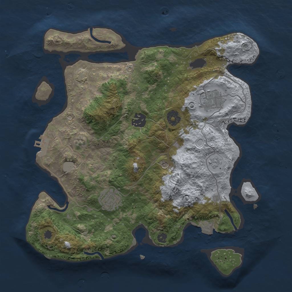 Rust Map: Procedural Map, Size: 3000, Seed: 9952165, 10 Monuments