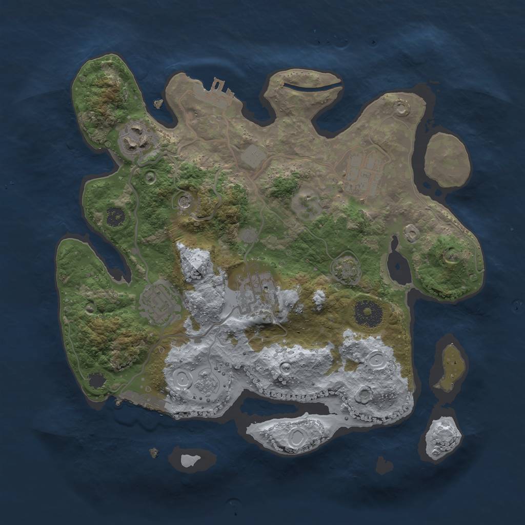Rust Map: Procedural Map, Size: 2800, Seed: 5847843, 12 Monuments