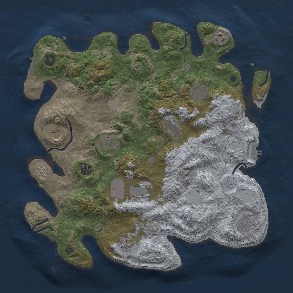 Rust Map: Procedural Map, Size: 3850, Seed: 99154907, 18 Monuments