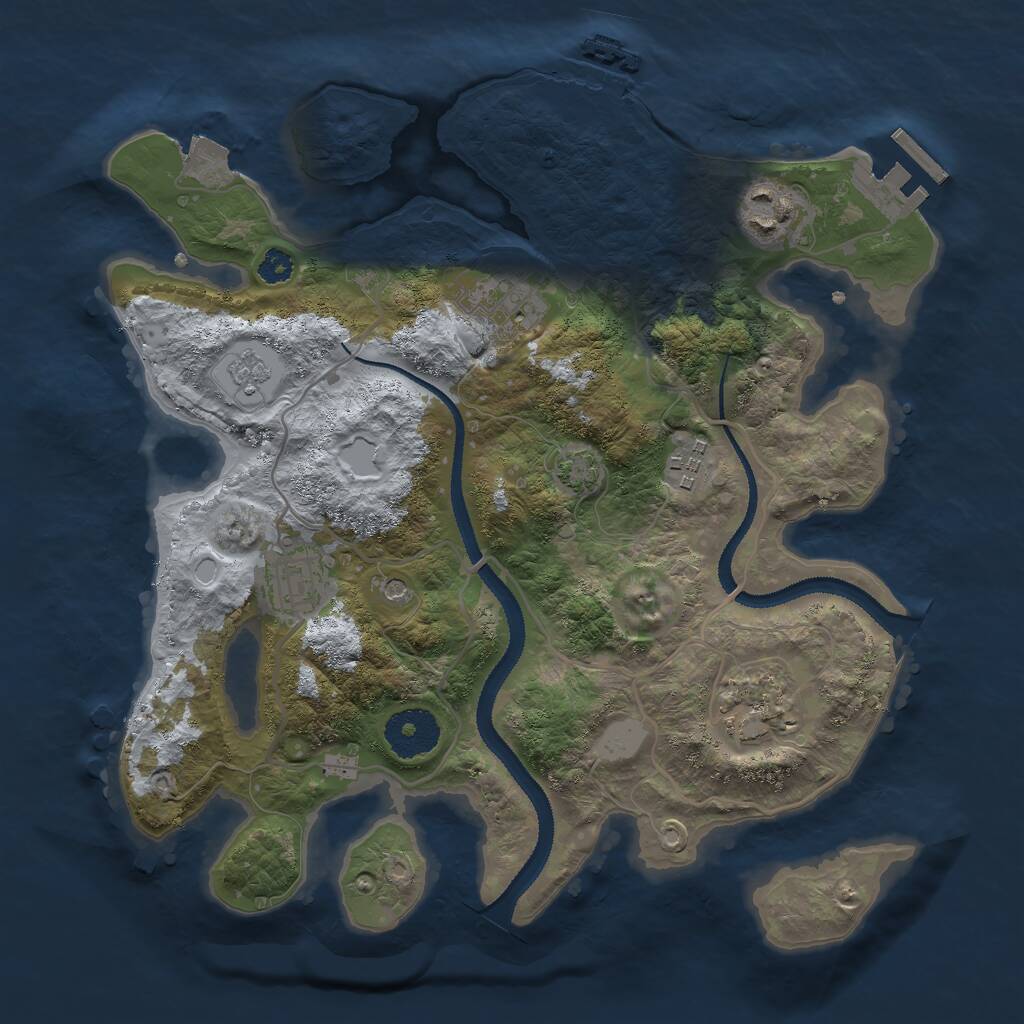 Rust Map: Procedural Map, Size: 3000, Seed: 28200, 11 Monuments