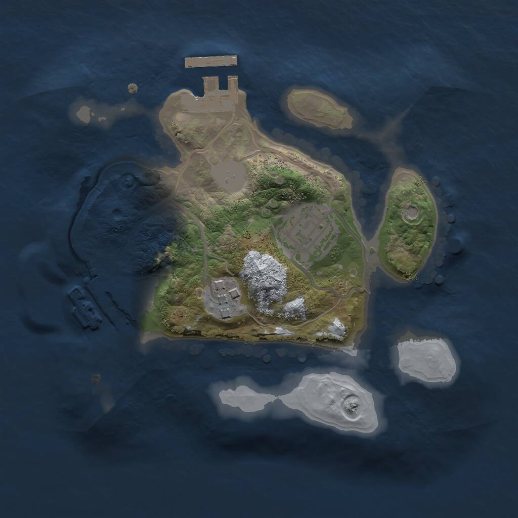 Rust Map: Procedural Map, Size: 2000, Seed: 1161559552, 5 Monuments