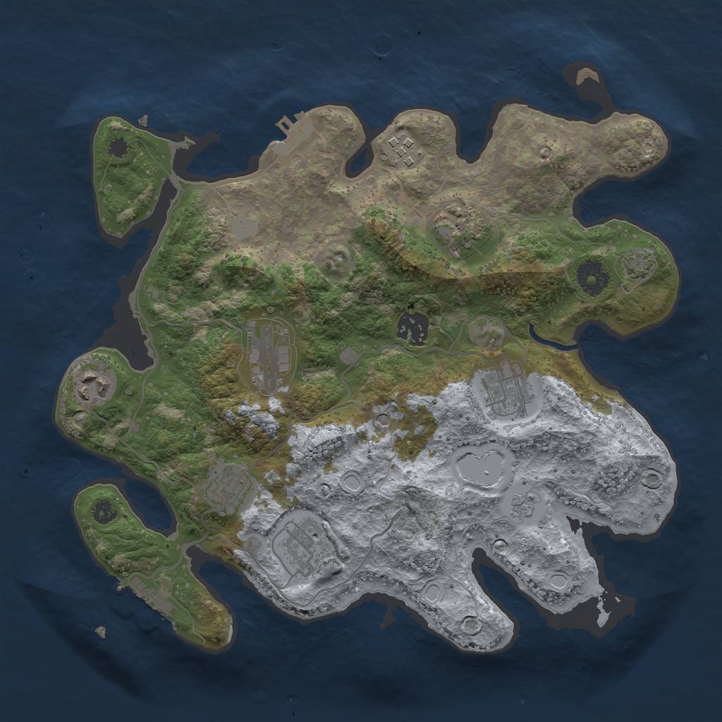 Rust Map: Procedural Map, Size: 3250, Seed: 973297292, 16 Monuments
