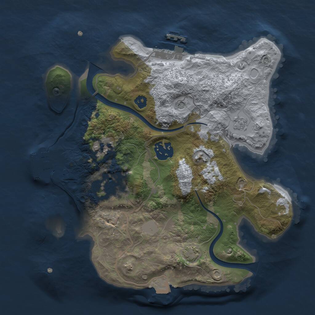 Rust Map: Procedural Map, Size: 2500, Seed: 1611243239, 9 Monuments