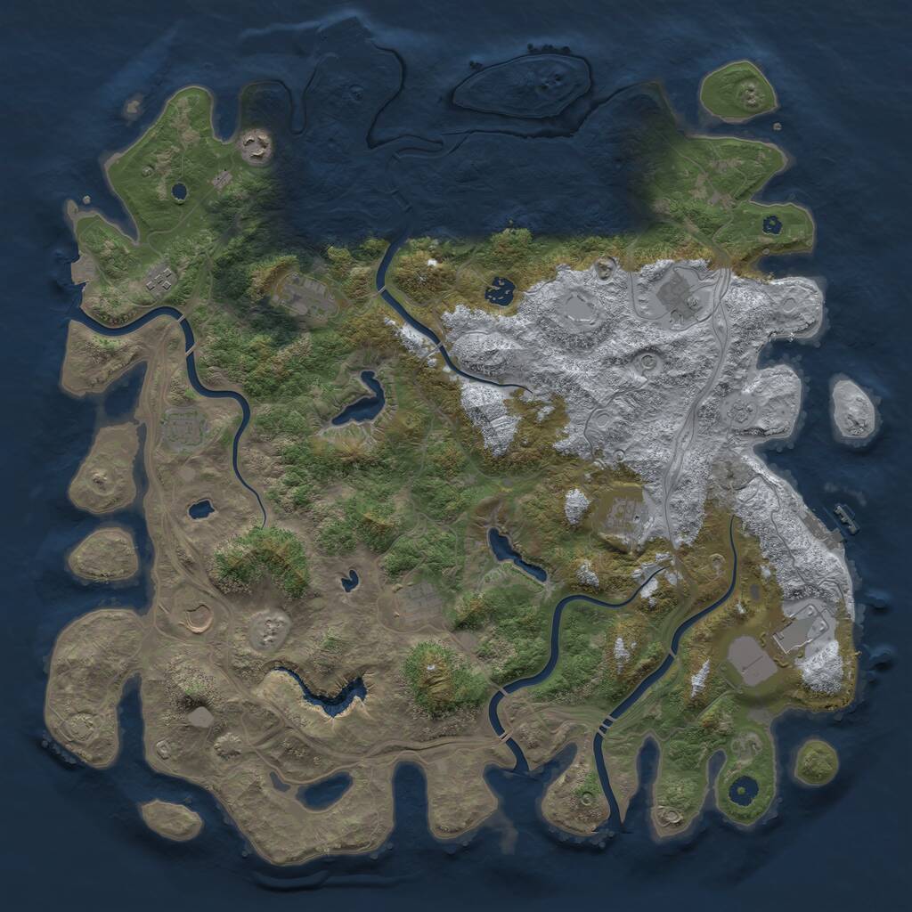 Rust Map: Procedural Map, Size: 4750, Seed: 911554948, 16 Monuments