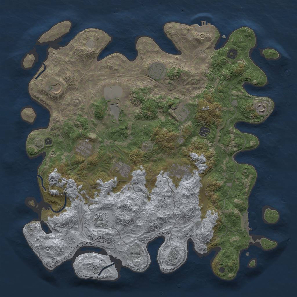 Rust Map: Procedural Map, Size: 4250, Seed: 746323266, 19 Monuments