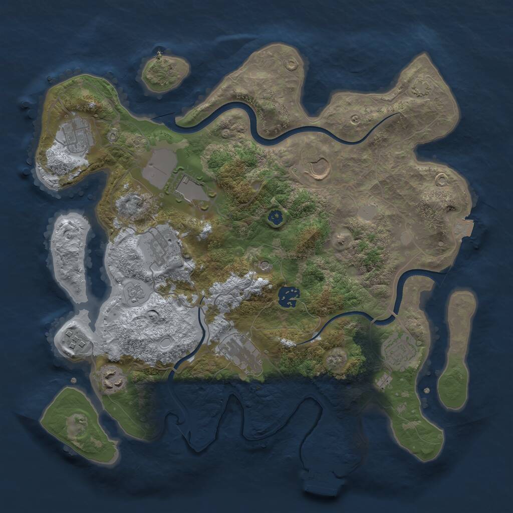 Rust Map: Procedural Map, Size: 3500, Seed: 798888794, 14 Monuments