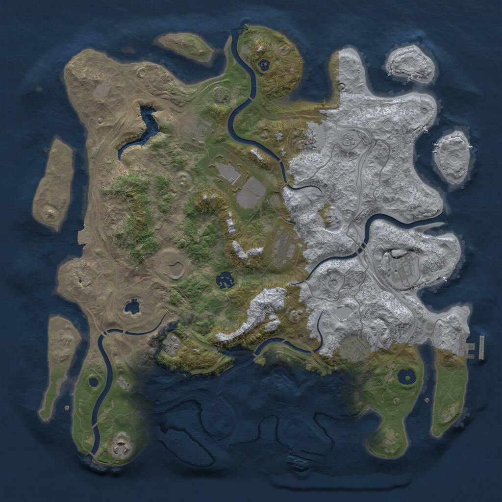 Rust Map: Procedural Map, Size: 4250, Seed: 402859352, 16 Monuments