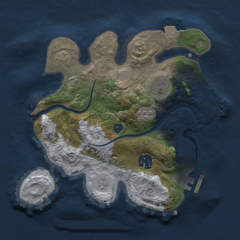Rust Map: Procedural Map, Size: 2500, Seed: 1212, 9 Monuments