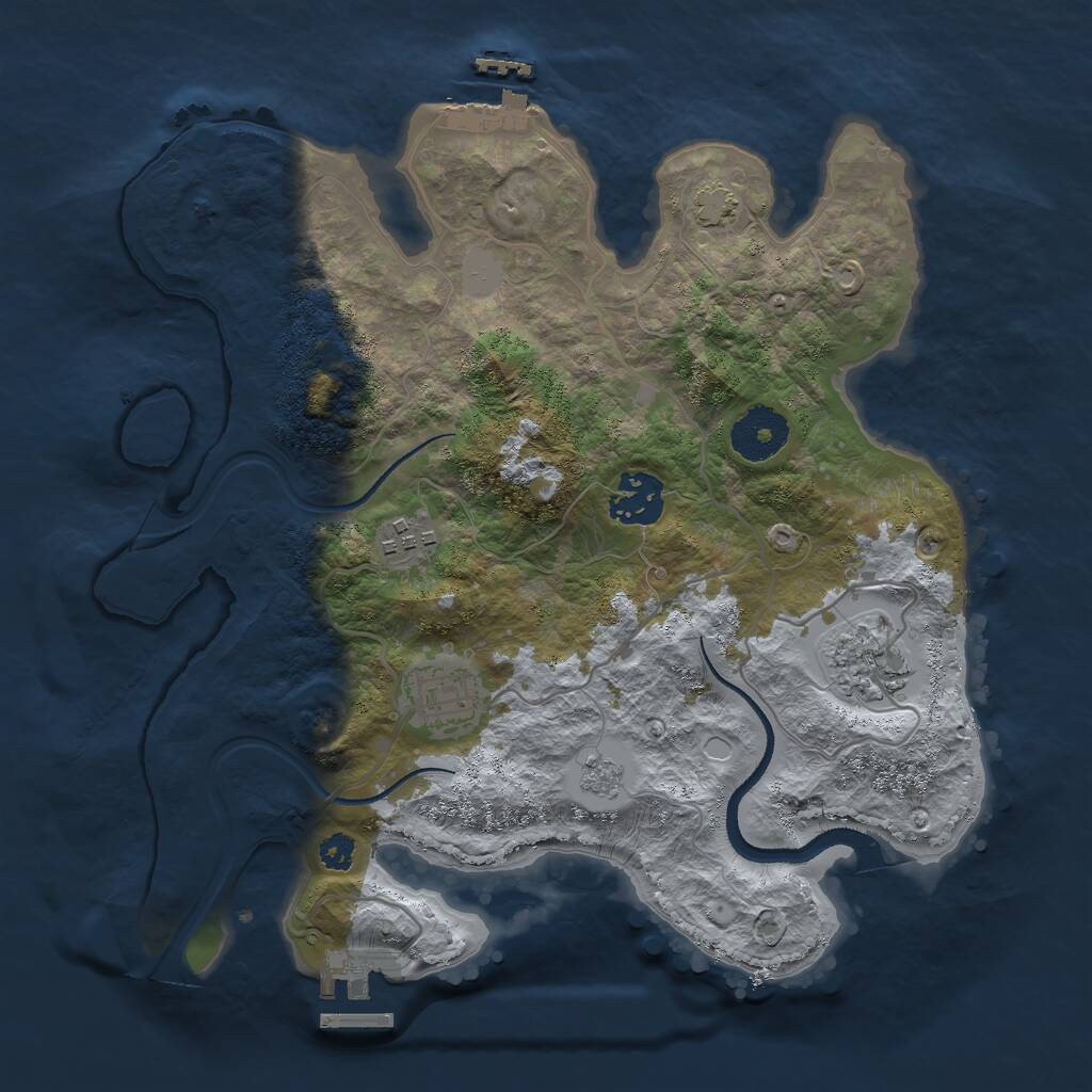 Rust Map: Procedural Map, Size: 3000, Seed: 1882020882, 9 Monuments